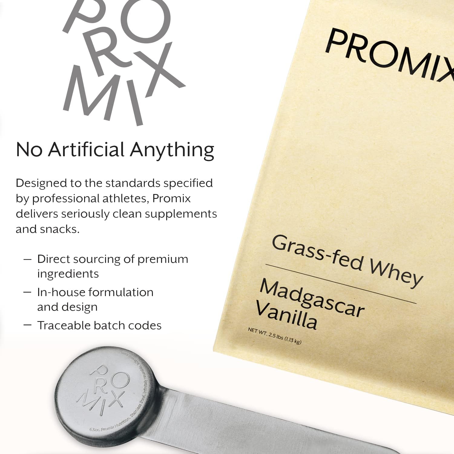 ProMix Nutrition Vanilla Whey Protein Powder - 5lb Bulk, Grass-Fed & Natural - Post Workout Shakes, Smoothies, Baking - Gluten-Free & Keto - BoostGo Australia