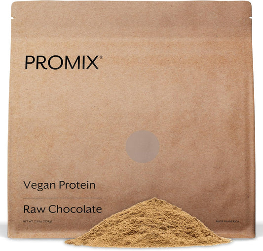 ProMix Plant-Based Vegan Protein Powder, Raw Chocolate - 2.5lb Bulk - Pea Protein with Vitamin B-12 - Post Workout Nutrition & Smoothie Mix - Gluten-Free