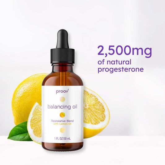 Proov Balancing Oil (Lemon) with Pro and Boost Supplements for Natural Progesterone and Estrogen Balance