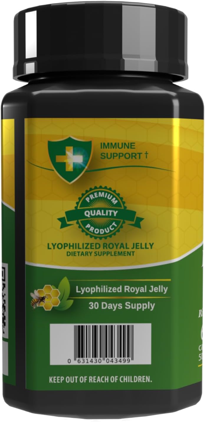 Propolis Health Pure Royal Jelly Capsules with 15mg 10-HDA, 300mg Magnesium - Brain Fuel Supplement for Immune and Cognitive Support - Boost Brain Functions