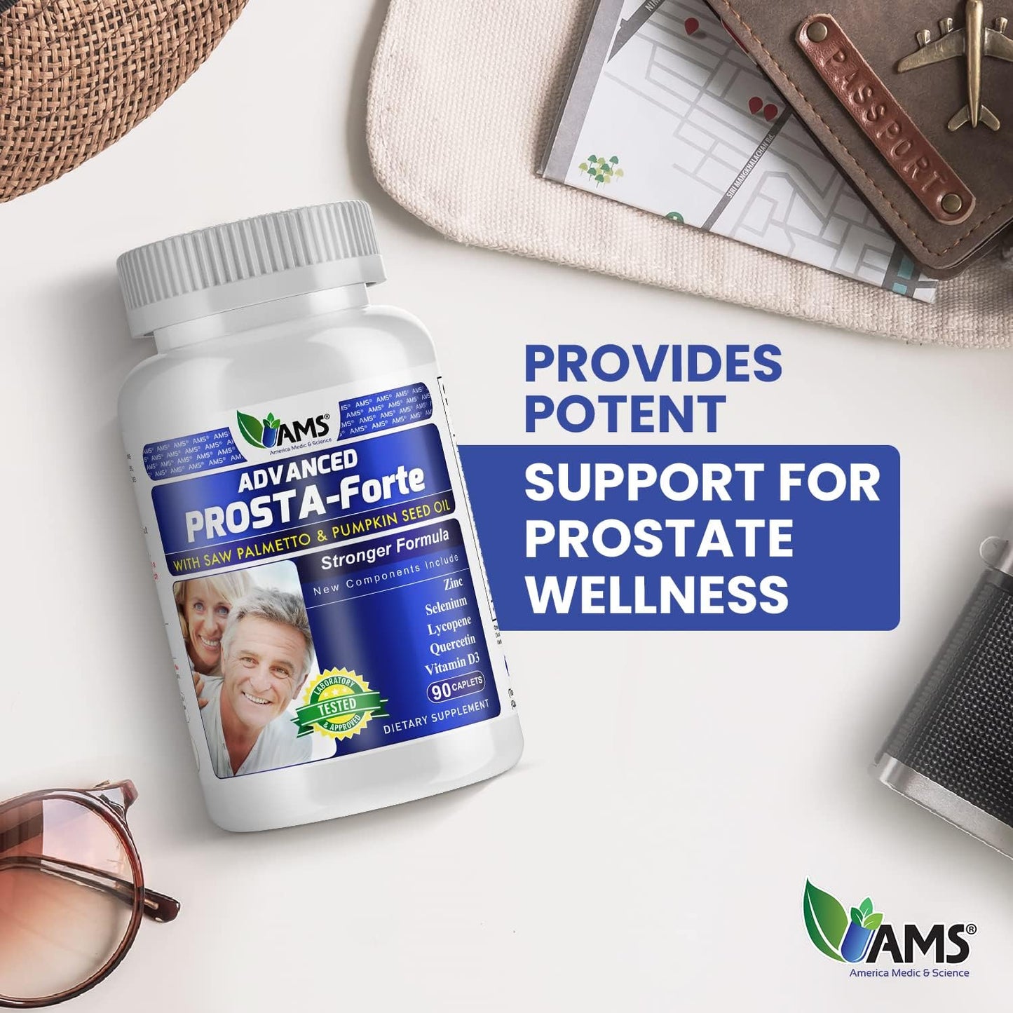 Prosta-Forte: Advanced Prostate Supplement with Saw Palmetto, Vitamin D3, Zinc, and Pumpkin Seed Oil (90 Caplets)