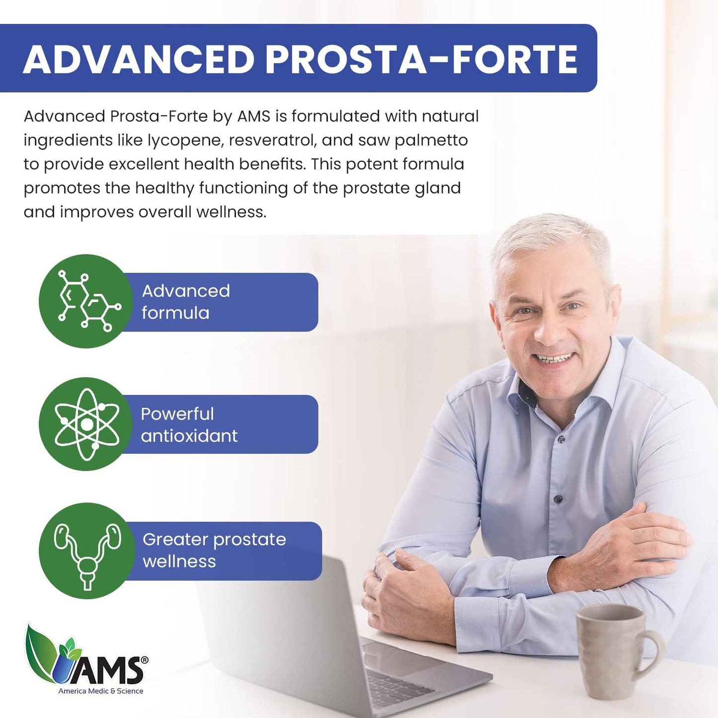 Prosta-Forte: Advanced Prostate Supplement with Saw Palmetto, Vitamin D3, Zinc, and Pumpkin Seed Oil (90 Caplets)