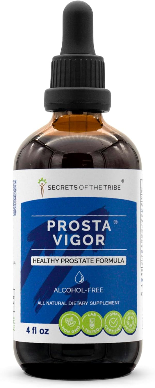 Prosta Vigor Herbal Extract Tincture - Alcohol-Free Prostate Support with Pygeum, Maca, Nettle, Reishi, Red Clover, Spearmint, Saw Palmetto, White Peony - 4 OZ Bottle