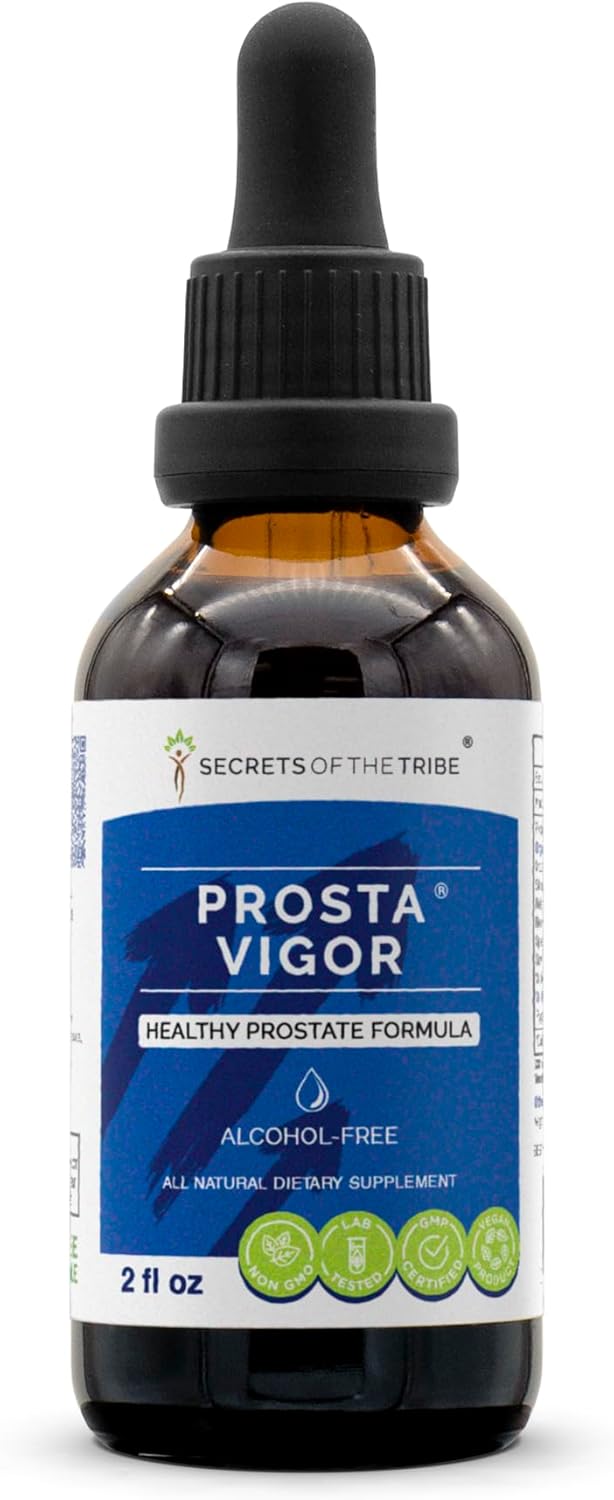 Prosta Vigor Herbal Extract Tincture - Alcohol-Free Formula with Pygeum, Maca, Nettle, Reishi, Red Clover, and Saw Palmetto for Healthy Prostate - 2 OZ