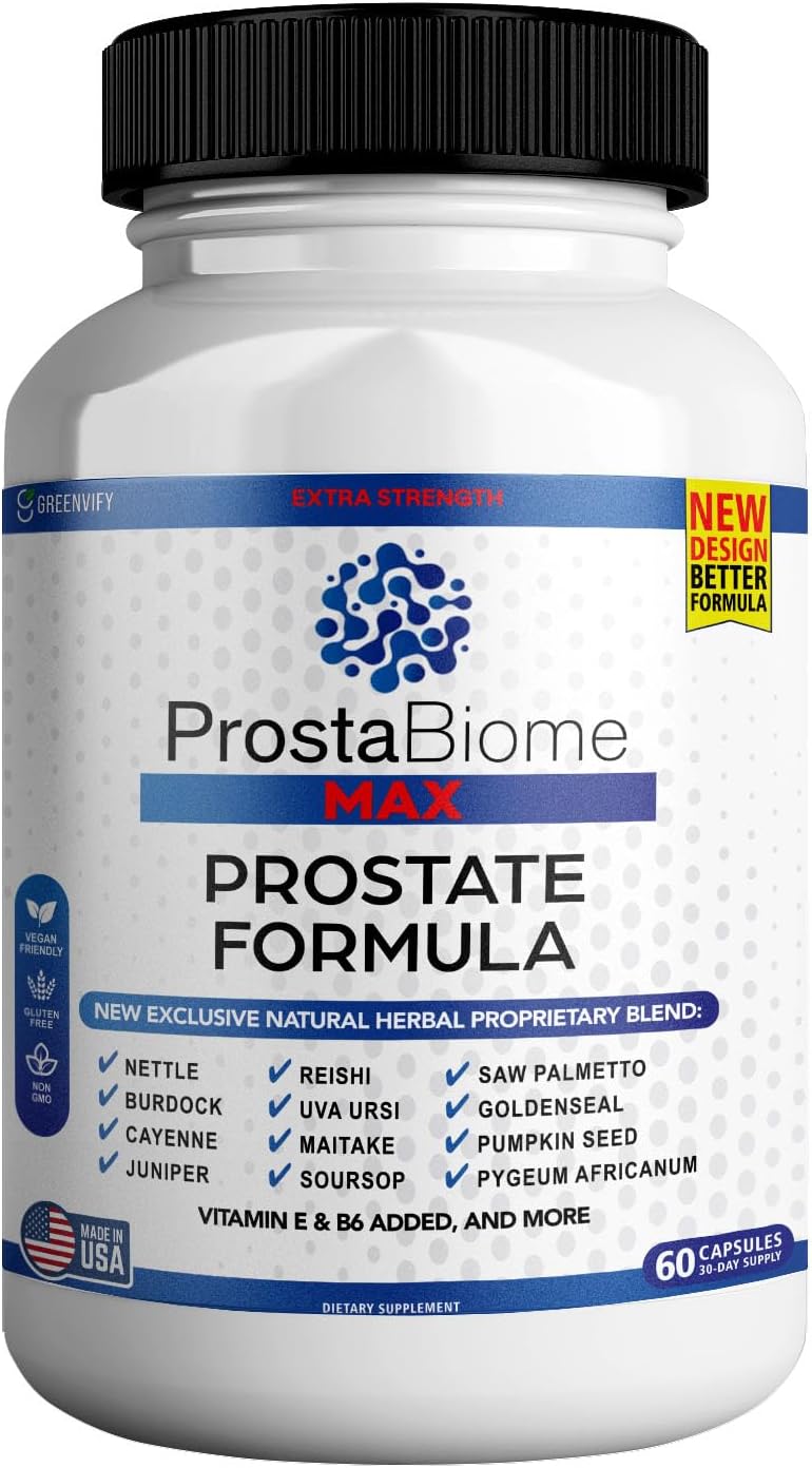 ProstaBiome Max Prostate Support Formula with Saw Palmetto - 60 Capsules, Natural Herbal Blend for Men's Health