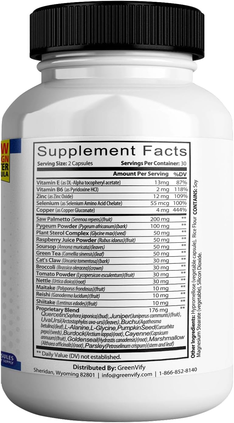 ProstaBiome Max Prostate Support Formula with Saw Palmetto - 60 Capsules, Natural Herbal Blend for Men's Health