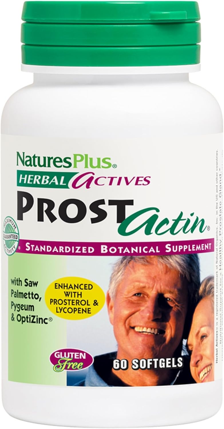 ProstActin Softgels with Vitamin E for Healthy Prostate Support - Saw Palmetto, Pygeum & Pumpkin Seed Oil - Gluten-Free - 30 Servings