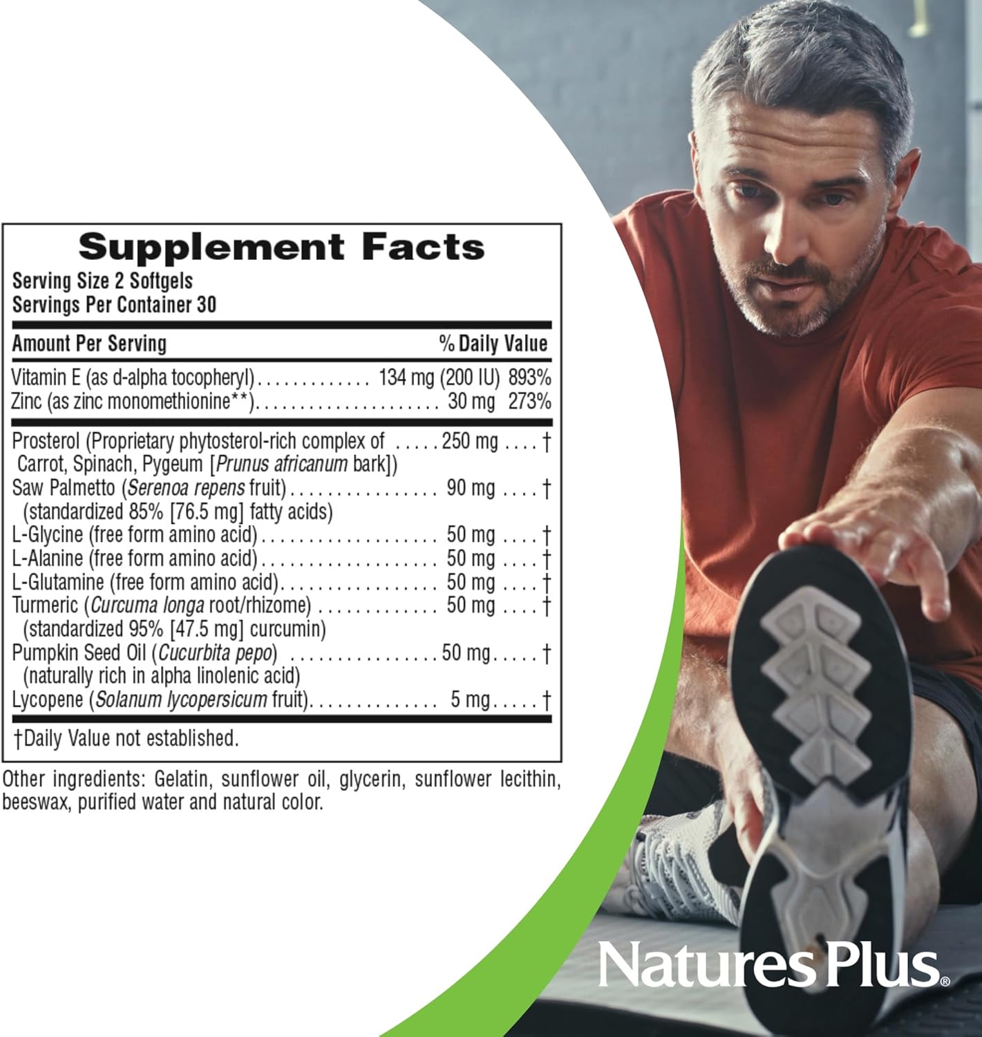 ProstActin Softgels with Vitamin E for Healthy Prostate Support - Saw Palmetto, Pygeum & Pumpkin Seed Oil - Gluten-Free - 30 Servings