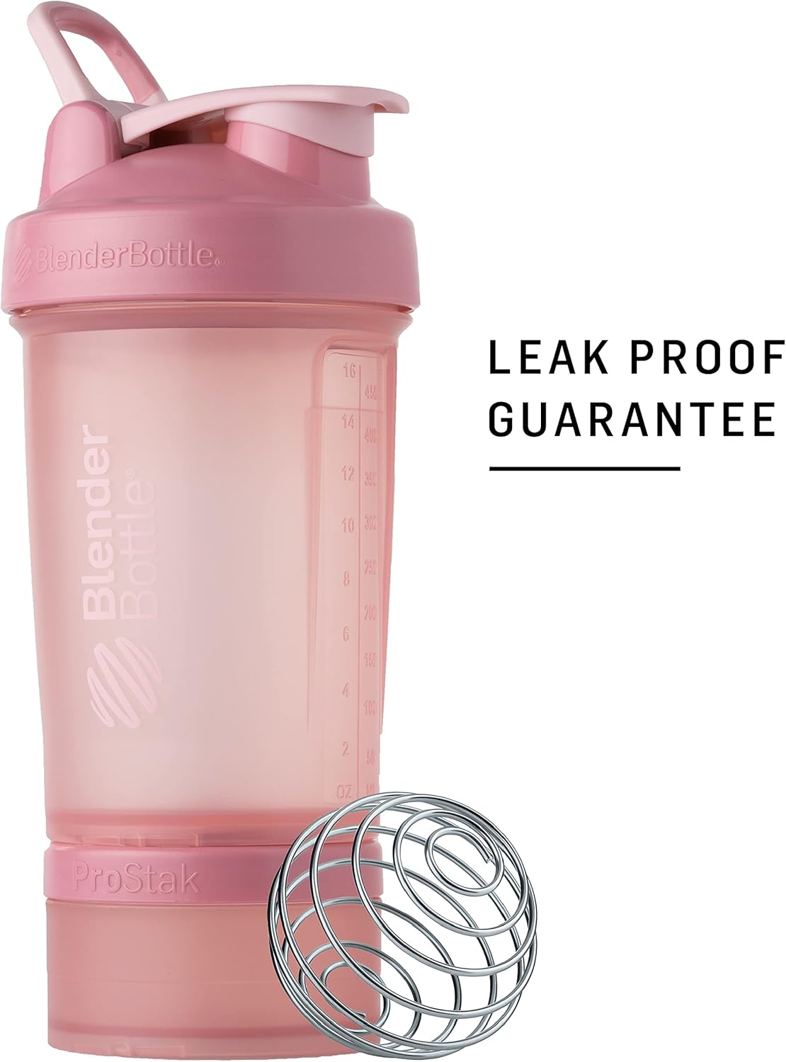 ProStak System BlenderBottle Shaker Bottle with Pill Organizer, 22oz - Rose Pink