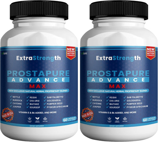 ProstaPure Advance Max Extra Strength Prostate Health Support Supplement - 240 Capsules - Saw Palmetto - Vegan - Non-GMO - Gluten-Free