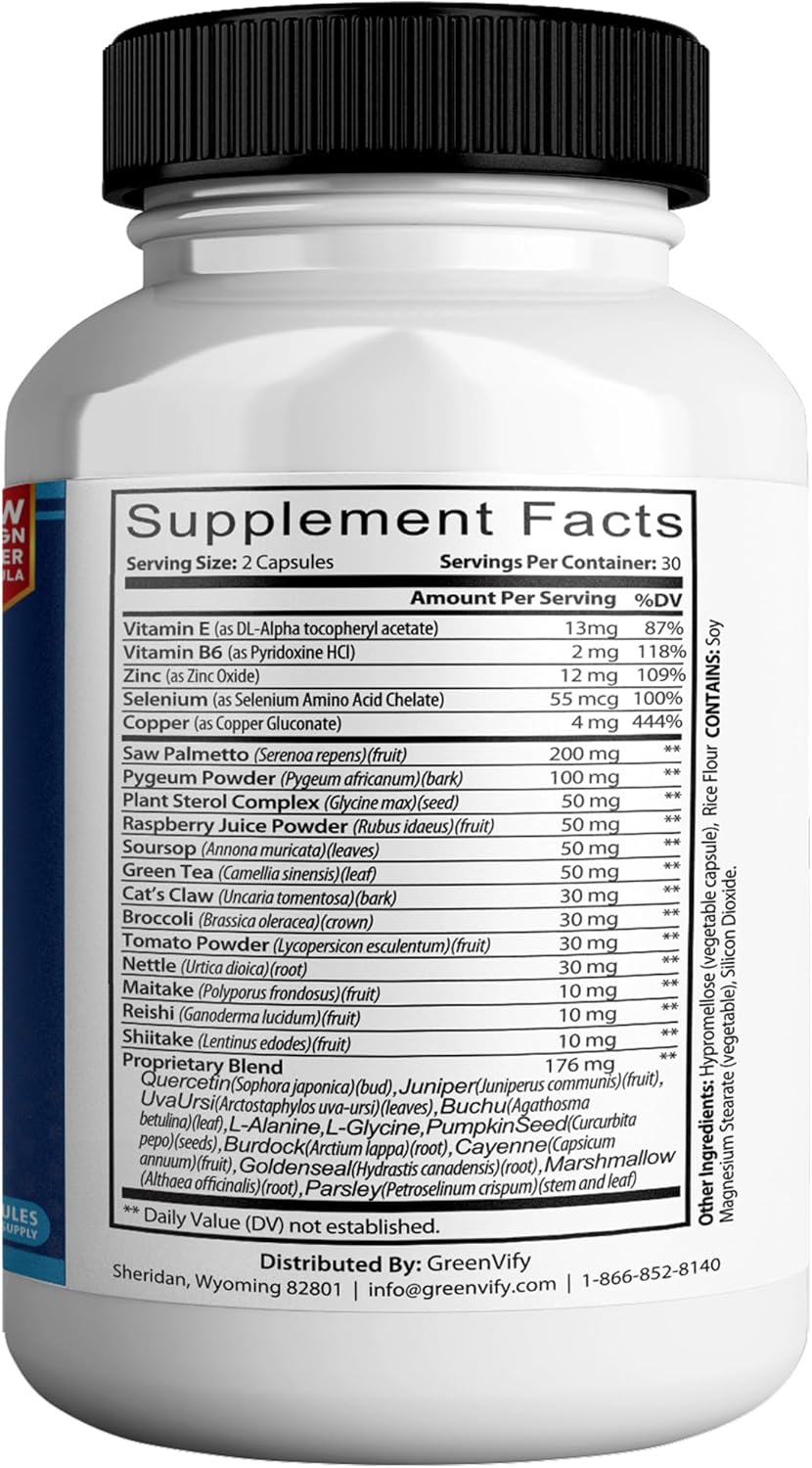 ProstaPure Advance Max Extra Strength Prostate Health Supplement - Saw Palmetto, Vegan, Non-GMO, Gluten-Free - 180 Capsules x3