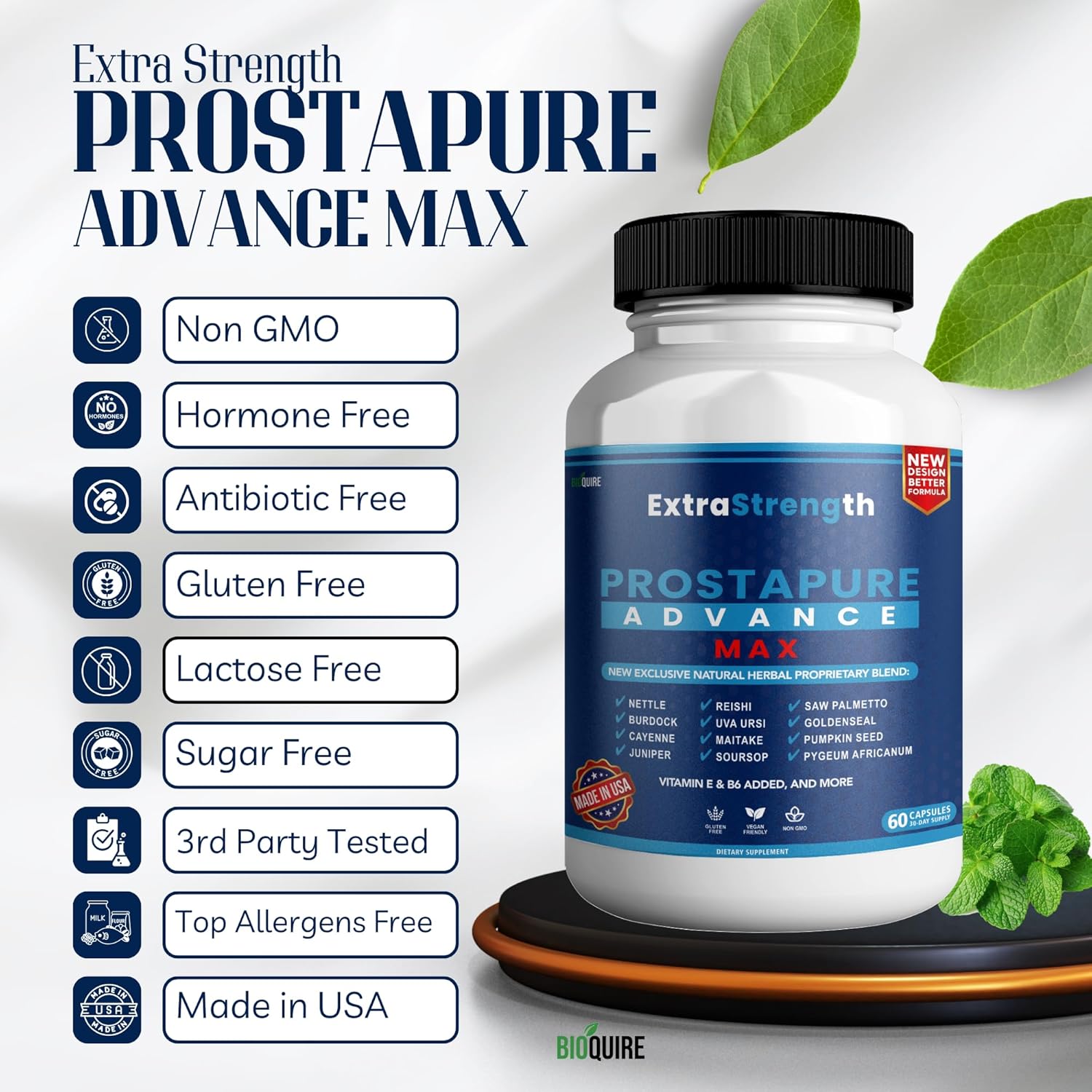 ProstaPure Advance Max Extra Strength Prostate Health Supplement - Saw Palmetto, Vegan, Non-GMO, Gluten-Free - 180 Capsules x3