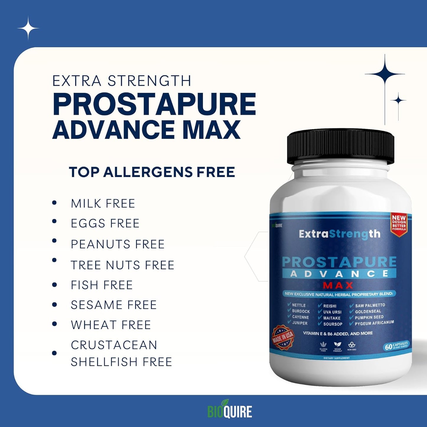ProstaPure Advance Max Extra Strength Prostate Health Supplement - Saw Palmetto, Vegan, Non-GMO, Gluten-Free - 180 Capsules x3