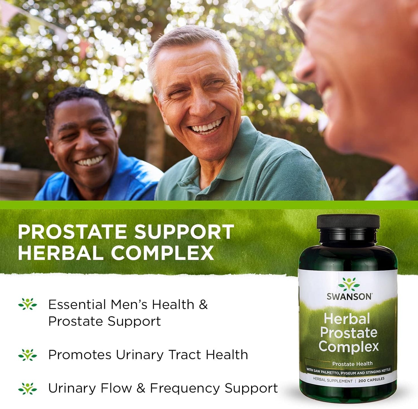 Prostate Complex Supplement for Men - Herbal Blend with Pygeum, Saw Palmetto, and Nettle - 200 Capsules