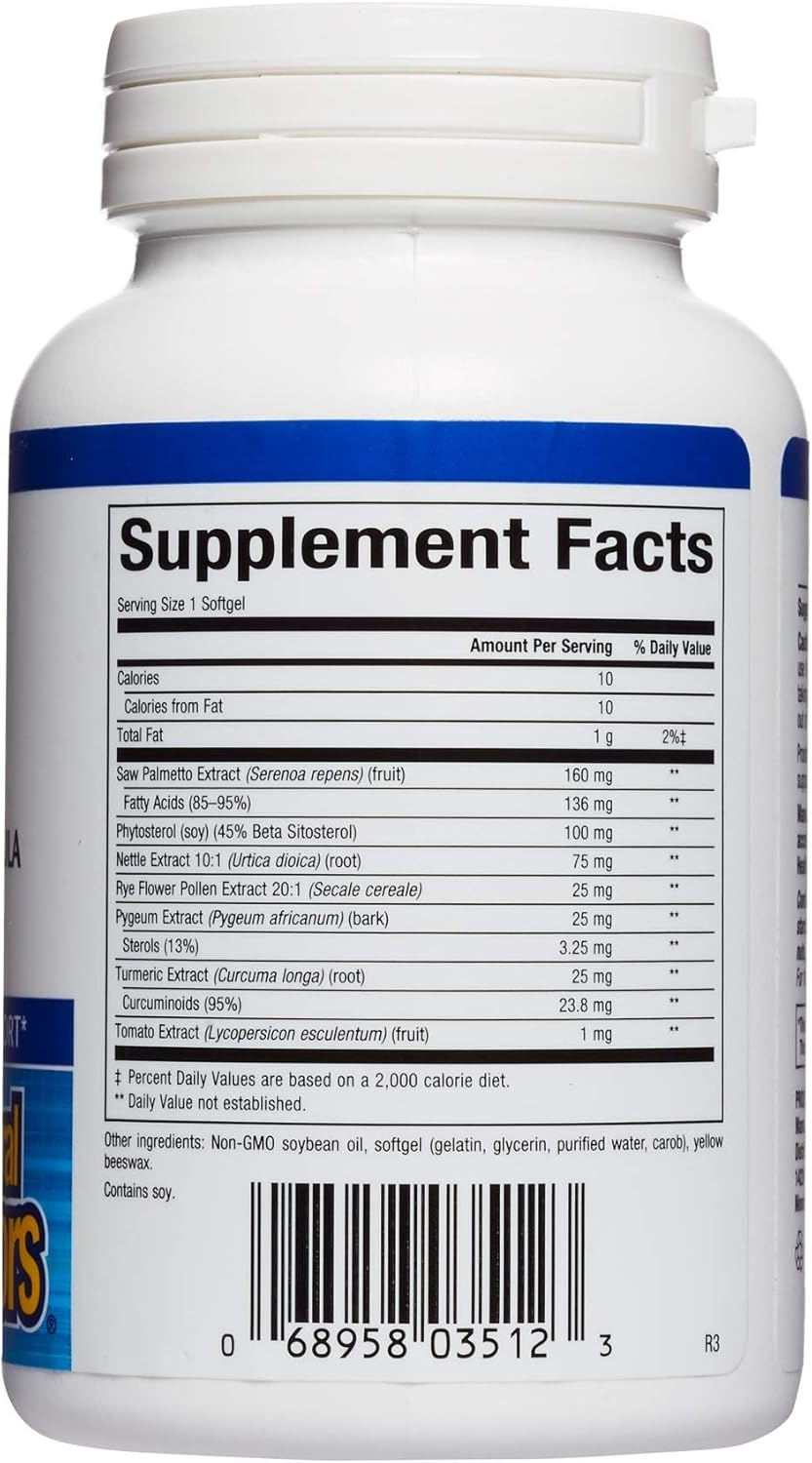 Prostate Health Formula with Saw Palmetto and Turmeric, 60 Softgels - Herbal Support for a Healthy Prostate - Natural Factors