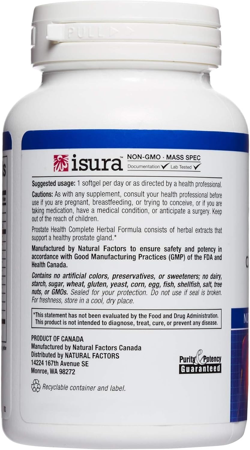 Prostate Health Formula with Saw Palmetto and Turmeric, 60 Softgels - Herbal Support for a Healthy Prostate - Natural Factors