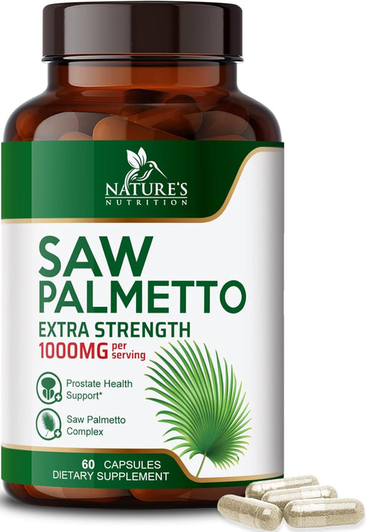 Prostate Health Supplement 1000MG - Saw Palmetto Extract for Men's Health - Supports Urinary Health - 60 Capsules