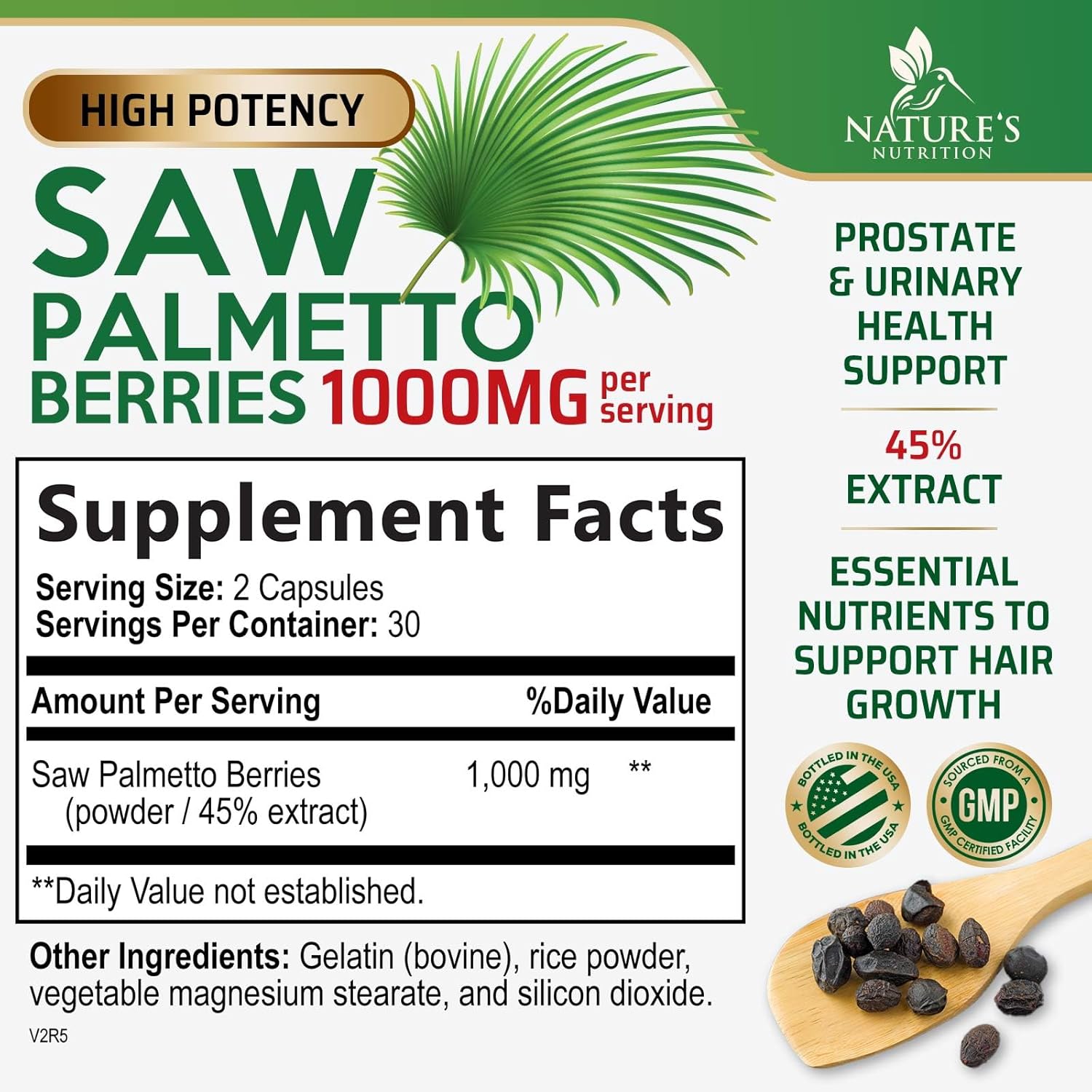 Prostate Health Supplement 1000MG - Saw Palmetto Extract for Men's Health - Supports Urinary Health - 60 Capsules