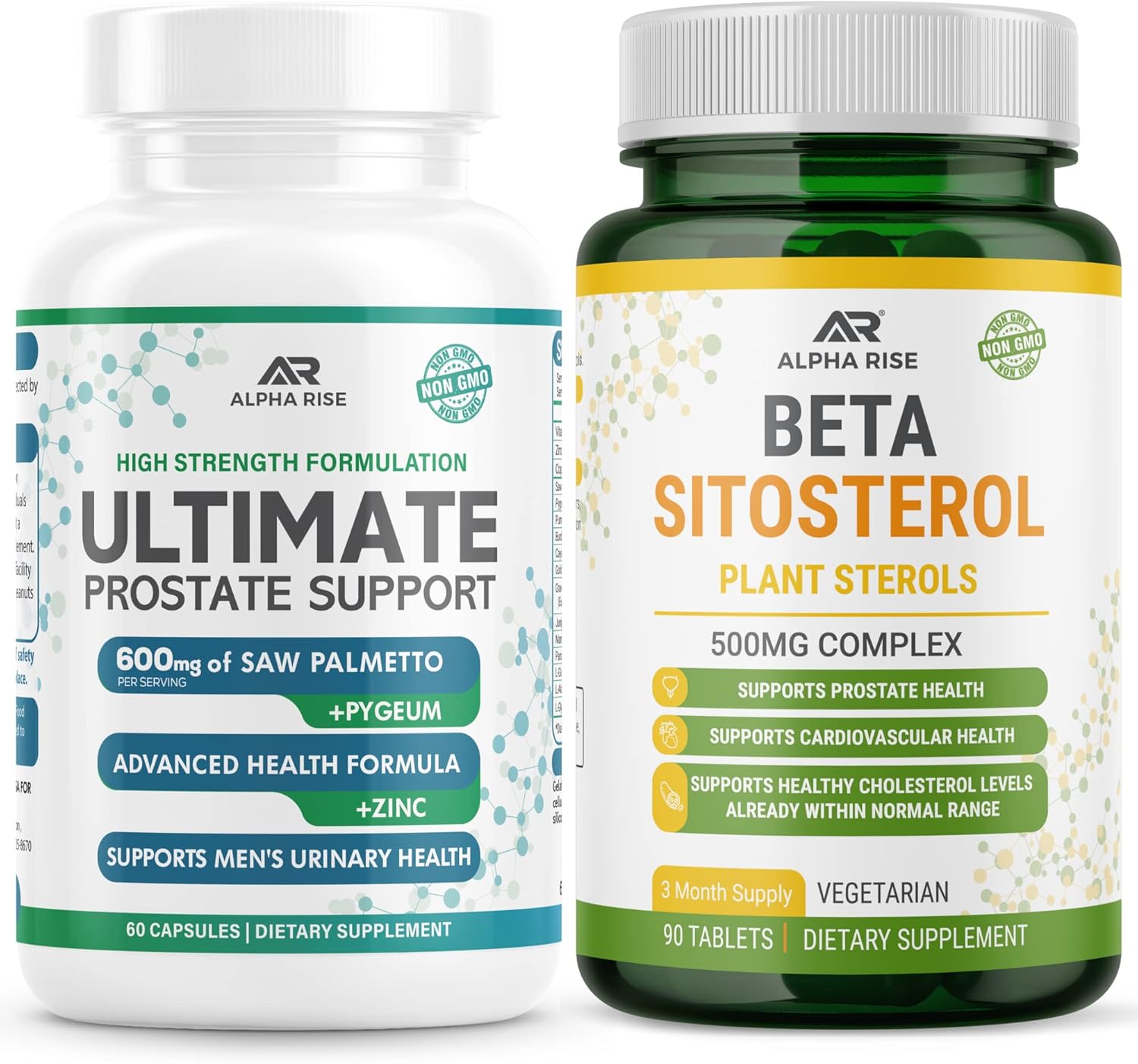 Prostate Health Supplement with Beta Sitosterol - Natural Plant Sterols (60 Capsules + 90 Tablets) for Men