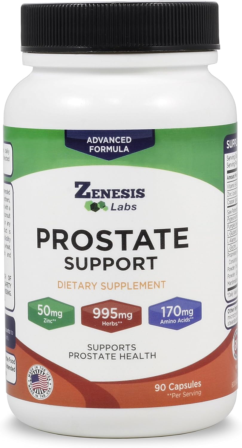 Prostate Health Supplement with Saw Palmetto, Zinc, Pumpkin Seed - 90 Capsules - Burdock Root, Amino Acids, Extracts - 45 Day Supply