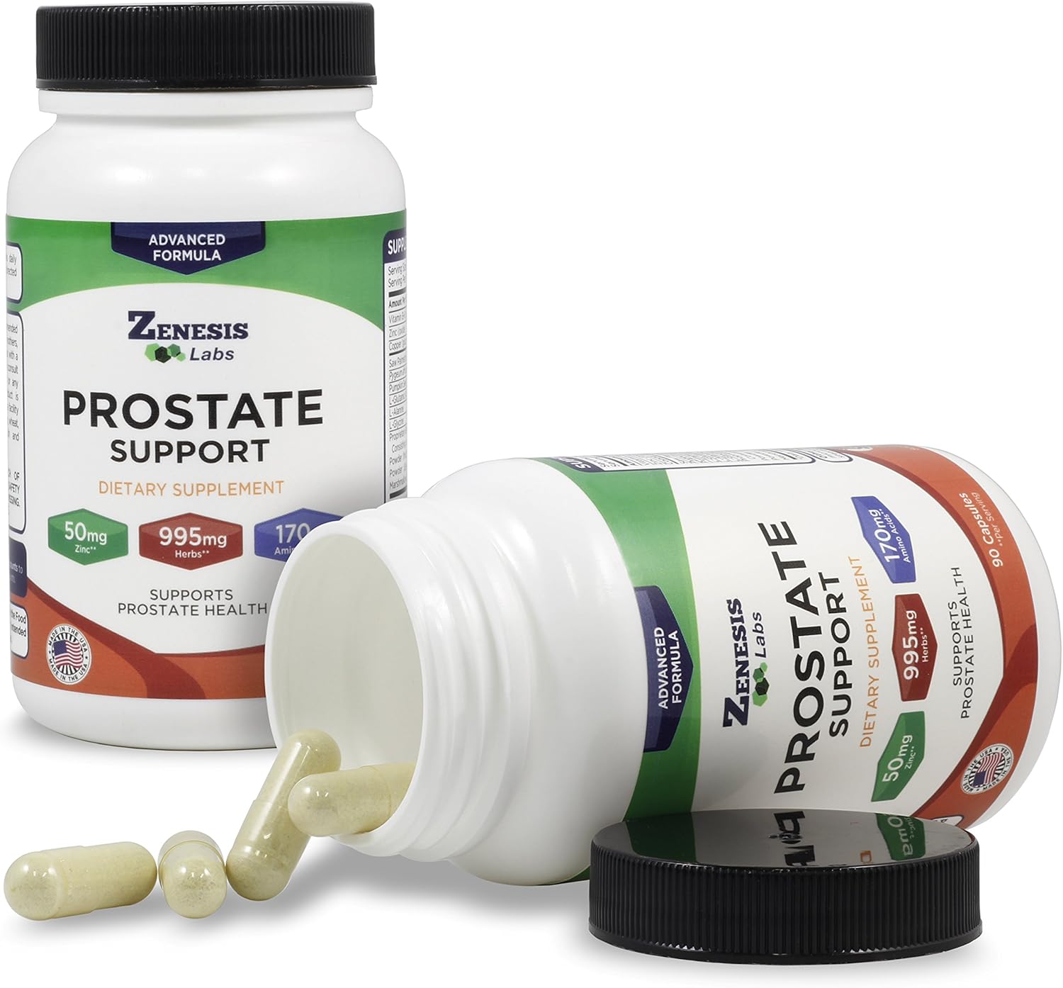Prostate Health Supplement with Saw Palmetto, Zinc, Pumpkin Seed - 90 Capsules - Burdock Root, Amino Acids, Extracts - 45 Day Supply