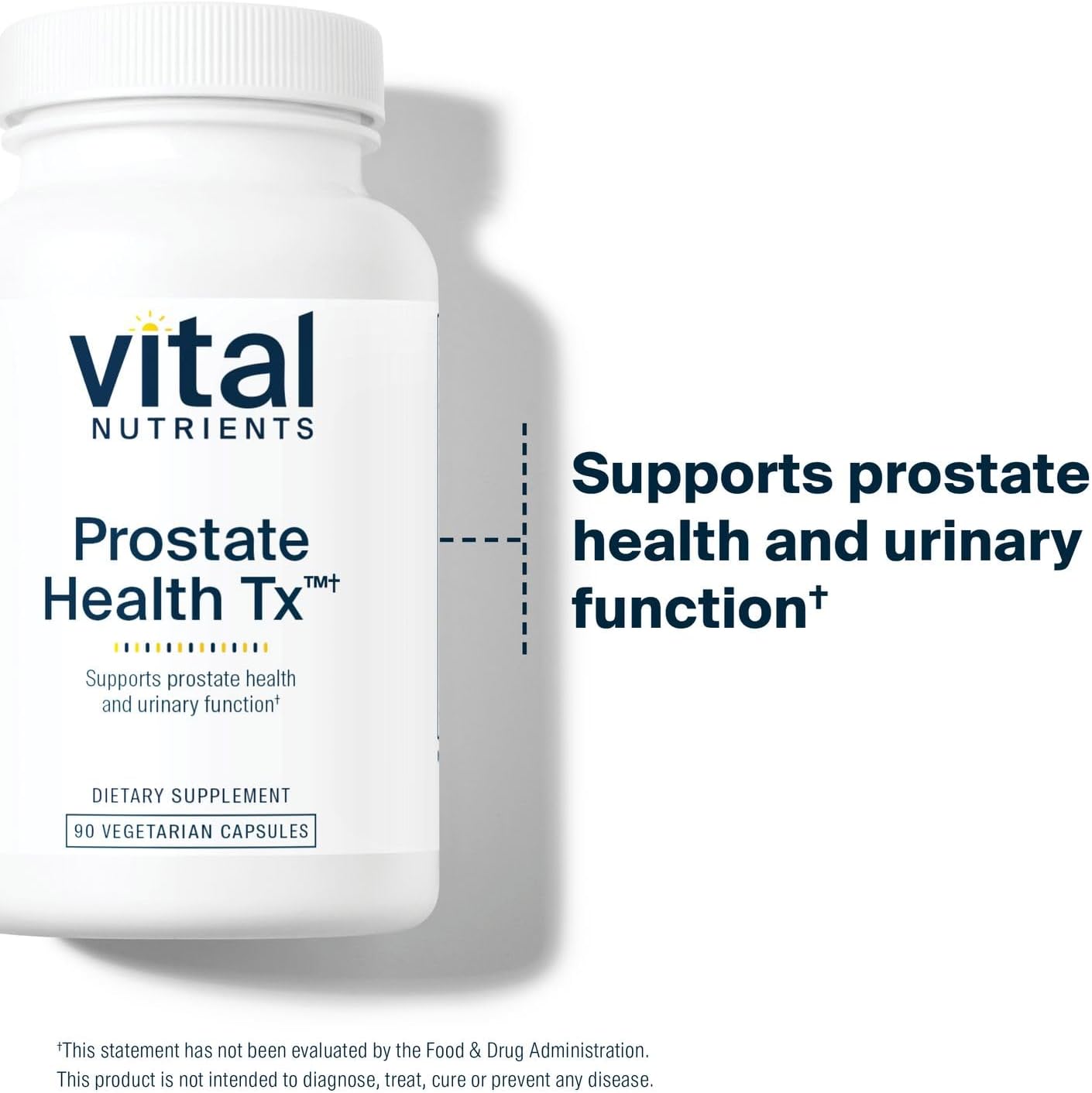 Prostate Health Support - 90 Vegetarian Capsules - Evidence-Based Formula for Vital Nutrients