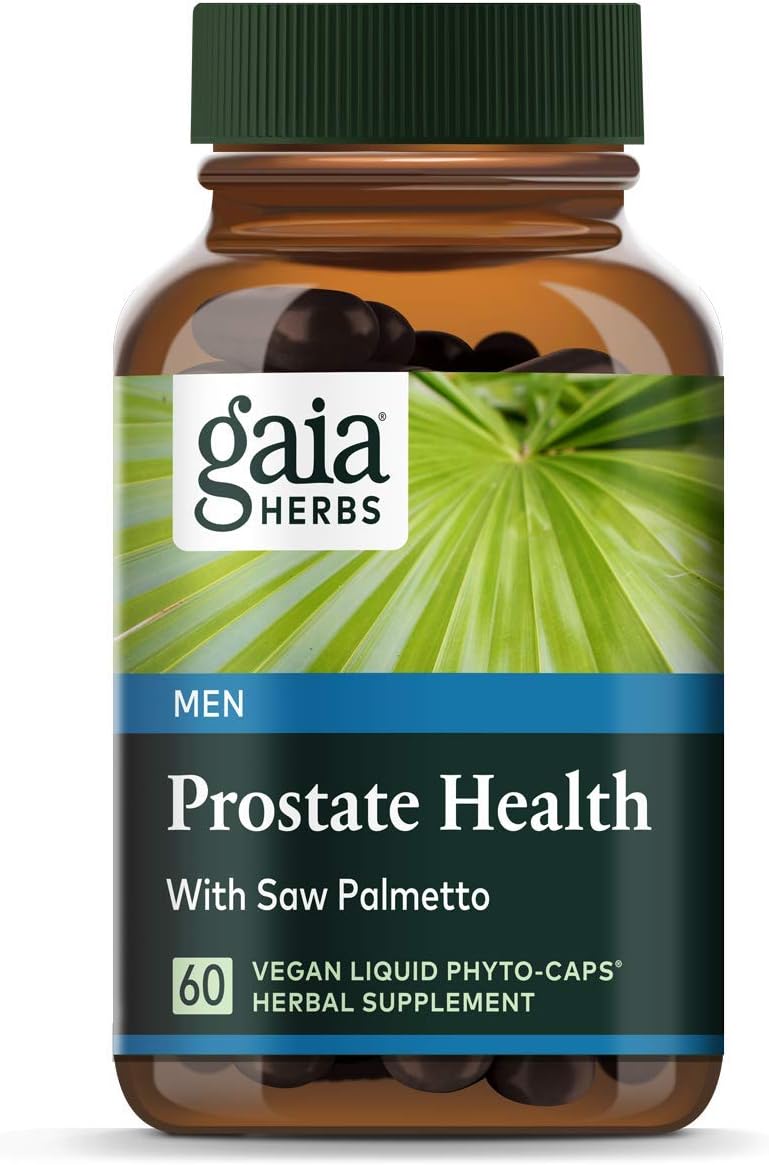 Prostate Health Support - Gaia Herbs Supplement with Saw Palmetto, Green Tea, Nettle Root, White Sage - 60 Vegan Capsules