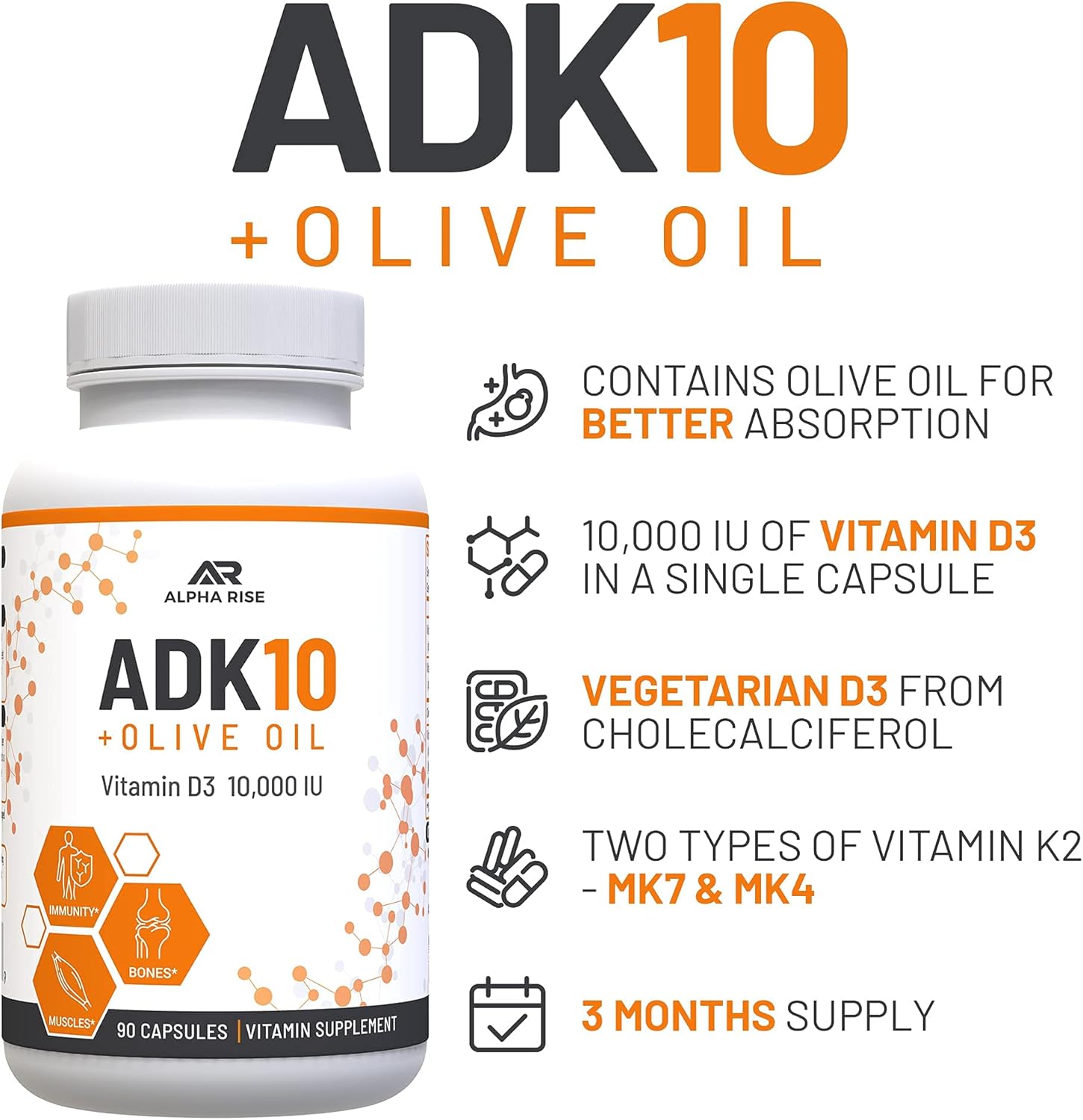 Prostate Health Support Bundle: Over-The-Counter Supplement + Vitamin ADK 10 + Olive Oil for Men (150 Capsules)