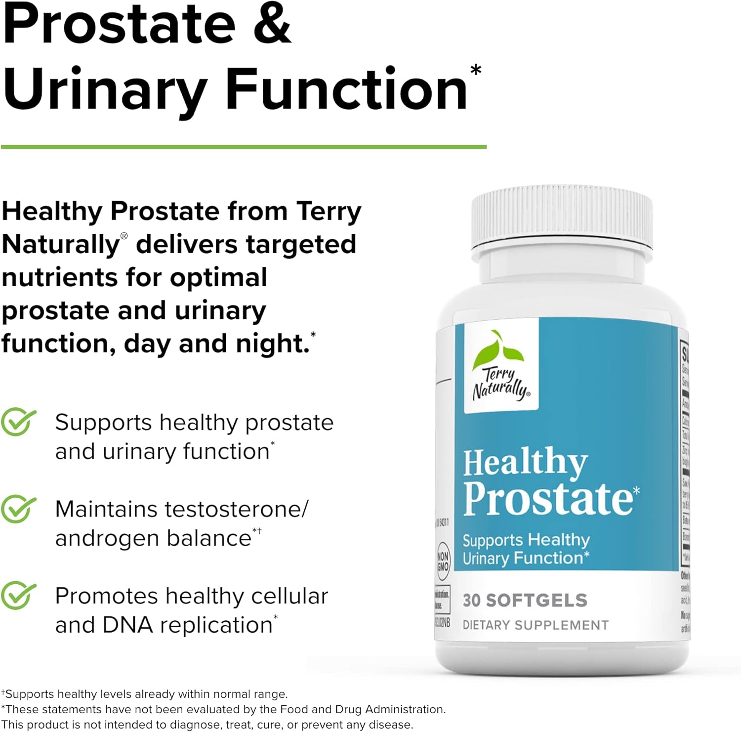 Prostate Health Support Softgels with Boron, Saw Palmetto, and Zinc - Non-GMO & Gluten-Free - 30 Softgels