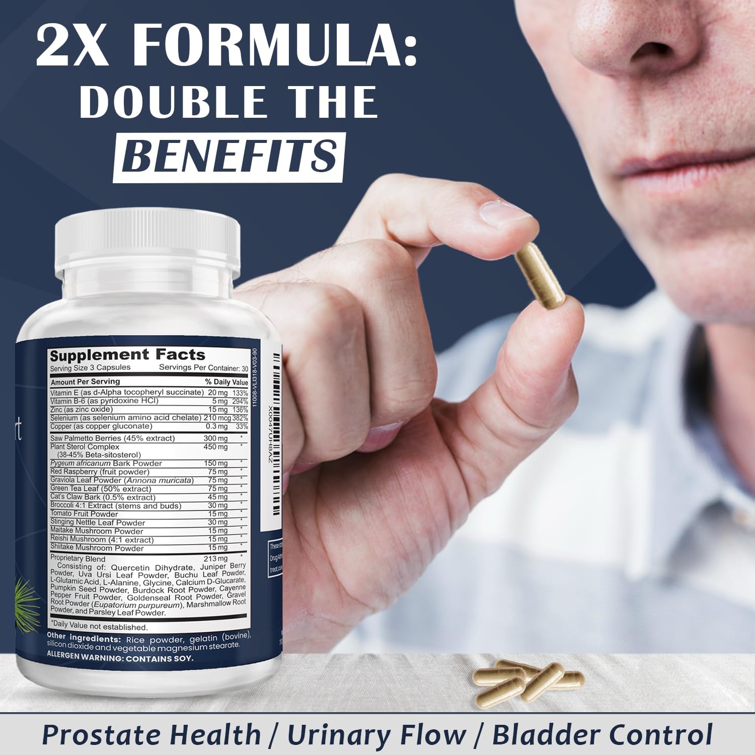 Prostate Health Support Supplement for Men - 90 CT with Beta Sitosterol, Selenium, Pygeum, and Saw Palmetto Extract | Support Prostate Health and Reduce Frequent Urination