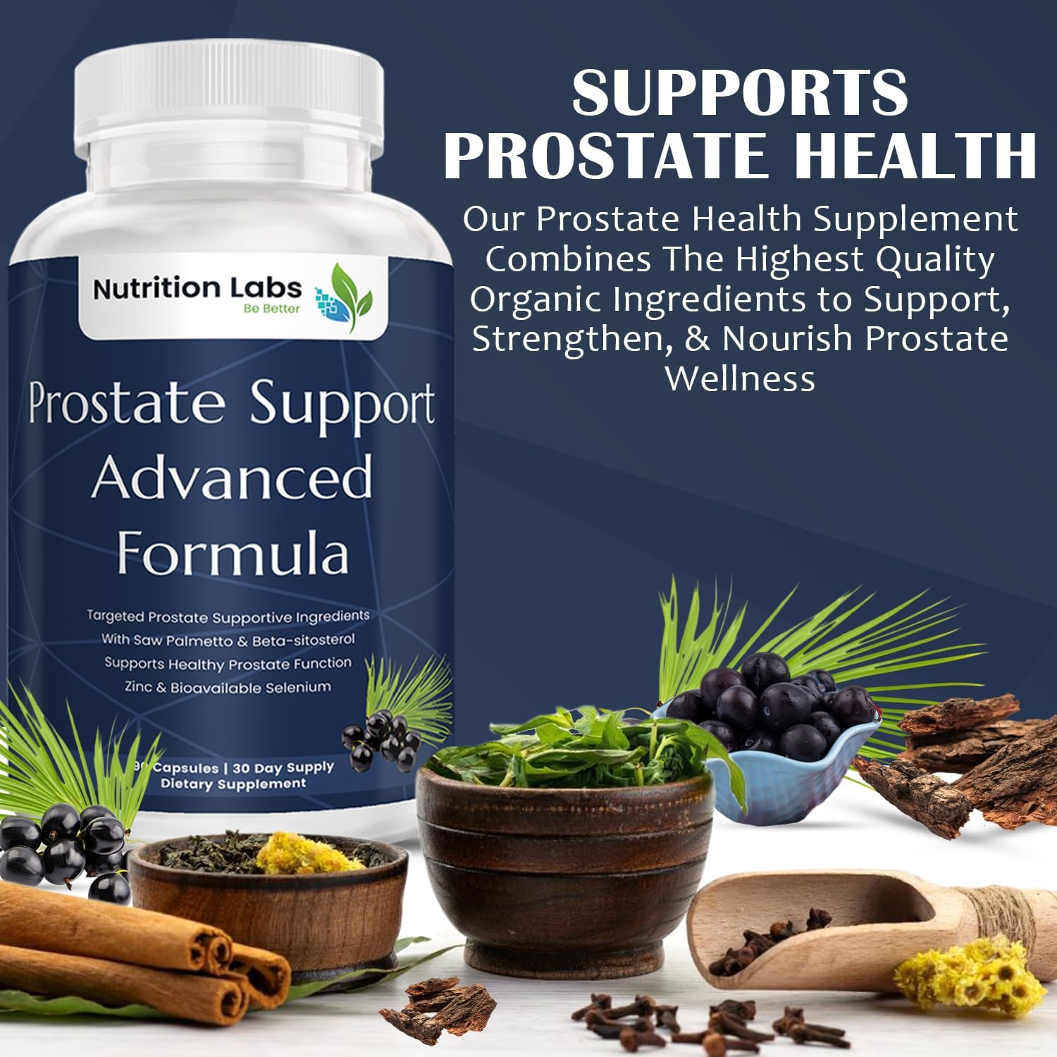 Prostate Health Support Supplement for Men - 90 CT with Beta Sitosterol, Selenium, Pygeum, and Saw Palmetto Extract | Support Prostate Health and Reduce Frequent Urination