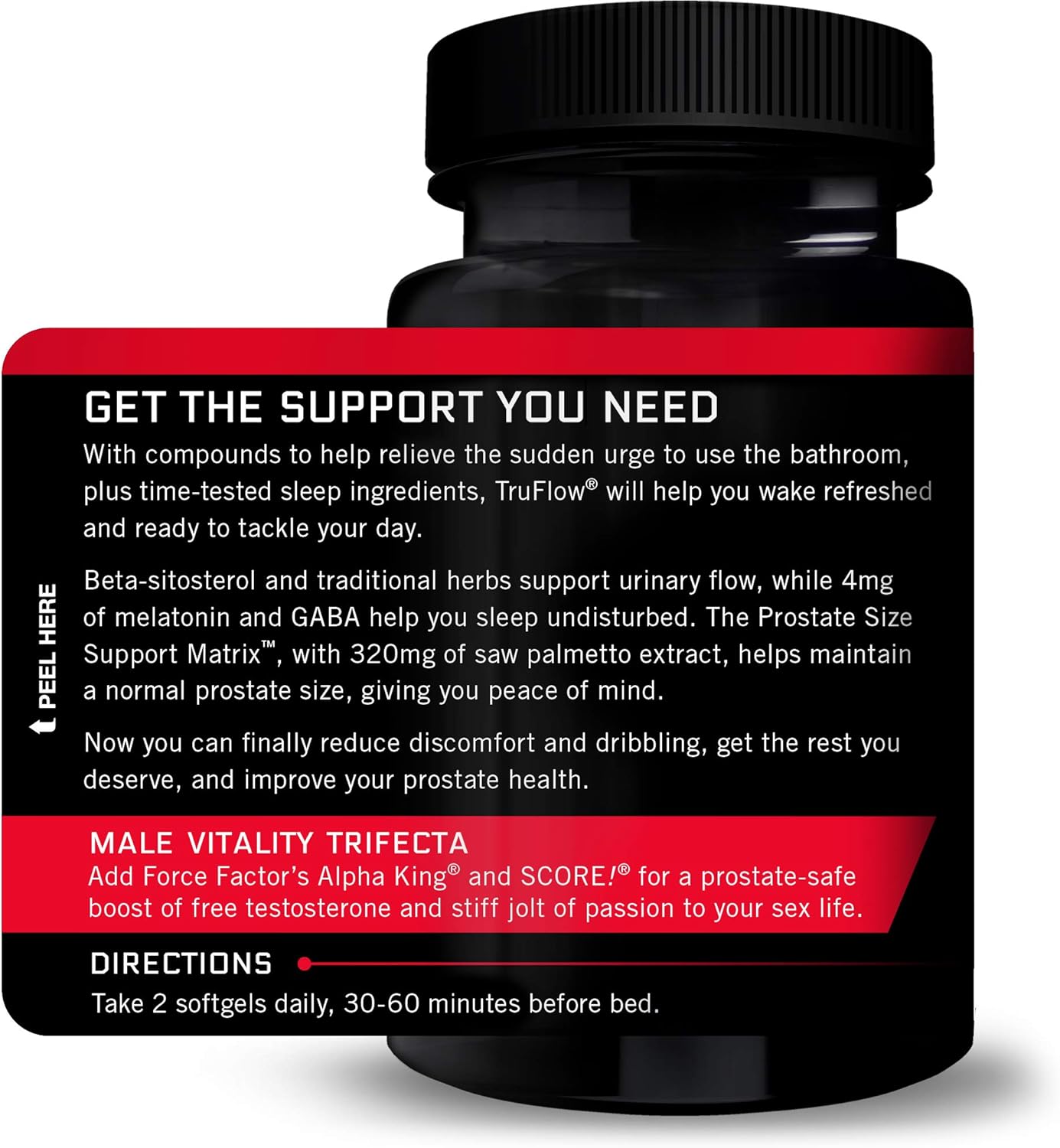 Prostate Health Support Supplement for Men - Force Factor TruFlow with Beta Sitosterol (30 Count)