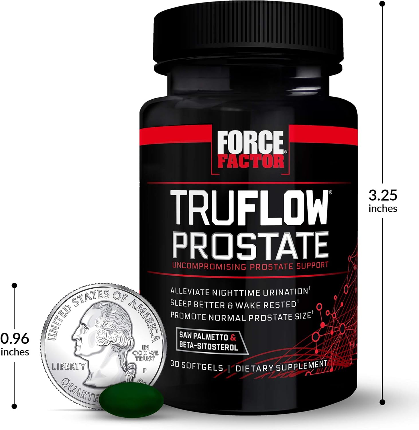 Prostate Health Support Supplement for Men - Force Factor TruFlow with Beta Sitosterol (30 Count)
