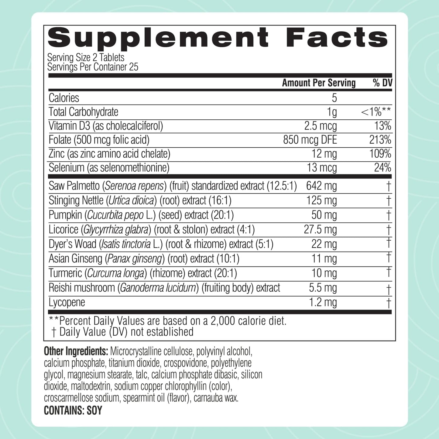 Prostate Health Support Supplement for Men | Saw Palmetto, Zinc, Selenium, Stinging Nettle Root | 50 Tablets
