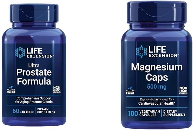 Prostate & Magnesium Capsules for Heart Health, Bone Health, Metabolism Support - 100 Vegetarian Capsules, 500 mg