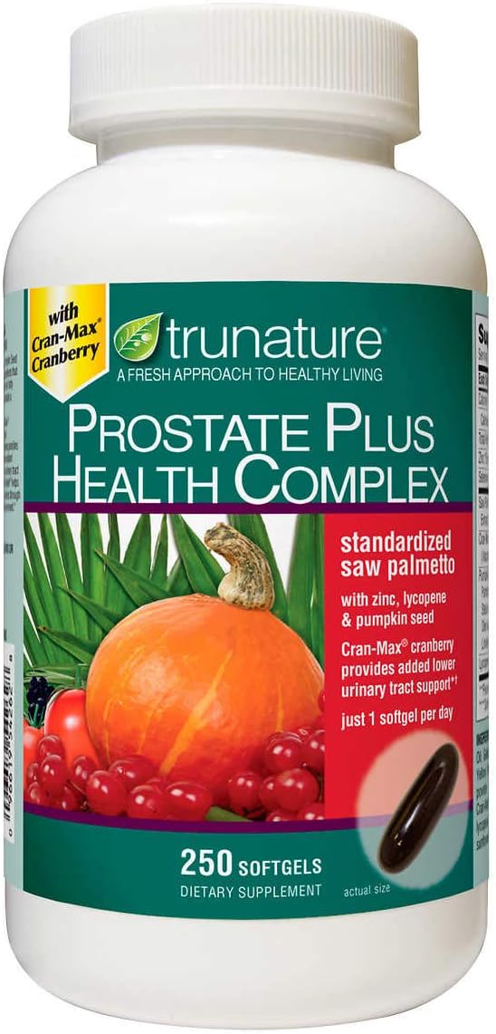 Prostate Plus Health Complex with Saw Palmetto, Zinc, Lycopene, Pumpkin Seed, and Cranberry Softgels - 250 Count
