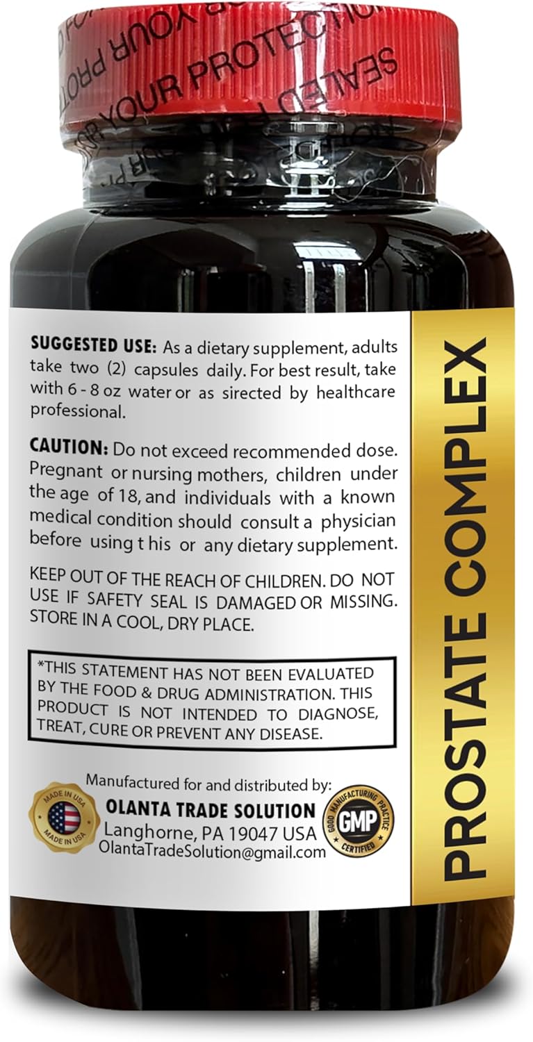 Prostate Support Complex with Saw Palmetto Extract - Men's Daily Vitamin for Prostate Health and Urinary Tract Support - 2 Bottles 120 Capsules