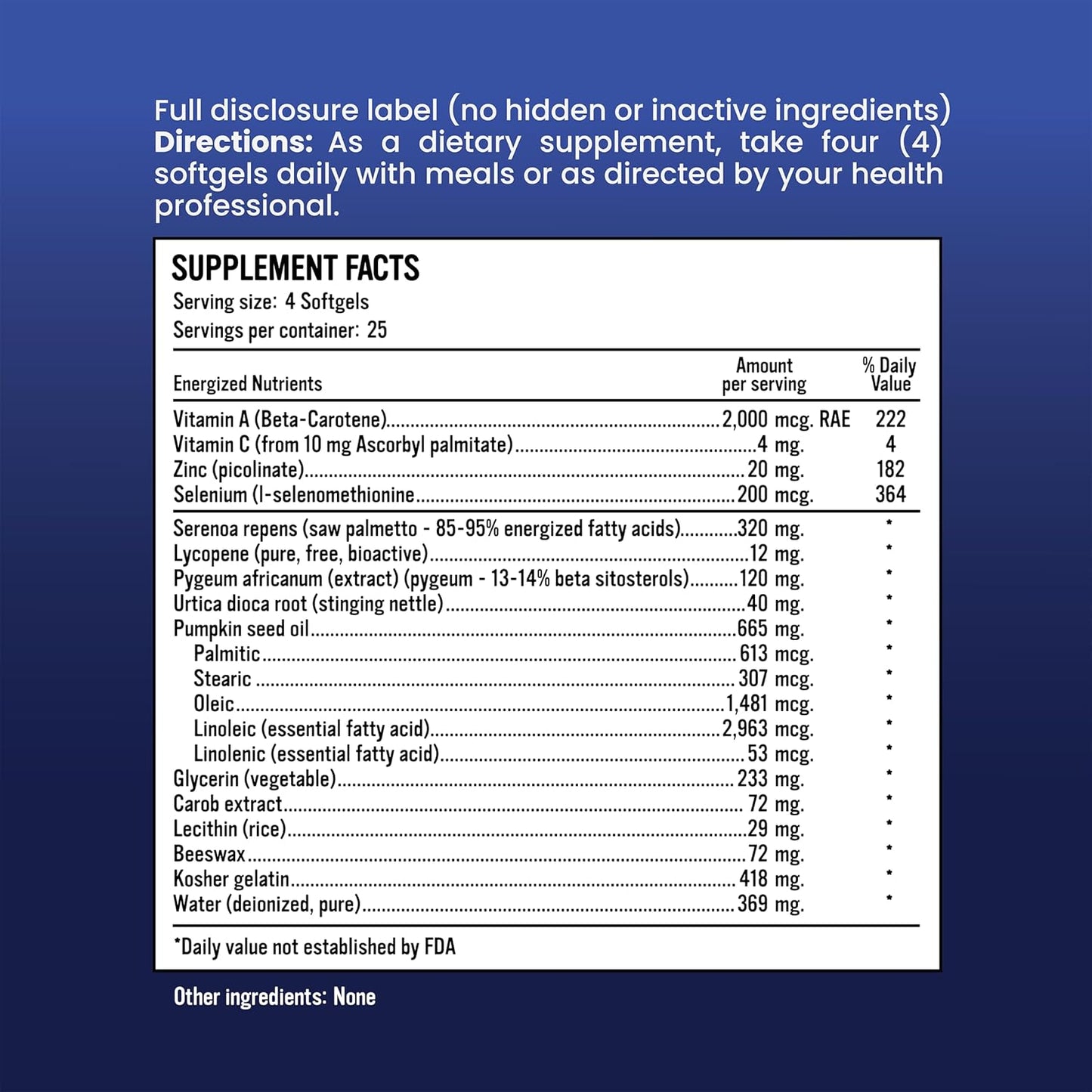 Prostate Support Supplement - Alkaline Formula for Vitality and Wellness