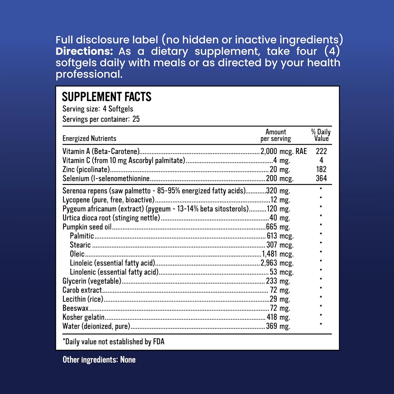 Prostate Support Supplement - Alkaline Formula for Vitality and Wellness