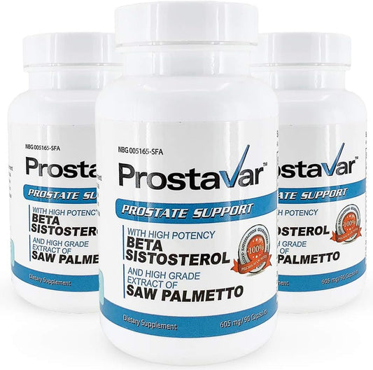 Prostavar Prostate Support Supplement with Saw Palmetto - Pack of 3 Bottles