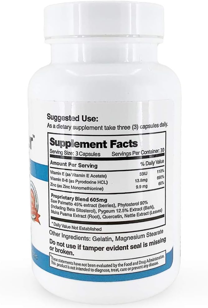 Prostavar Prostate Support Supplement with Saw Palmetto - Pack of 3 Bottles
