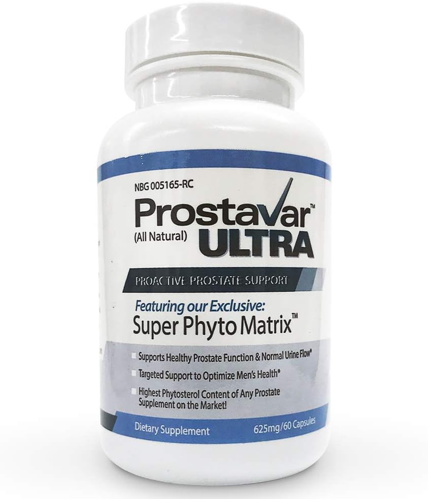 Prostavar Ultra Prostate Support with Improved Formula - 625mg Beta-Sitosterol & 320mg Saw Palmetto - 1 Bottle