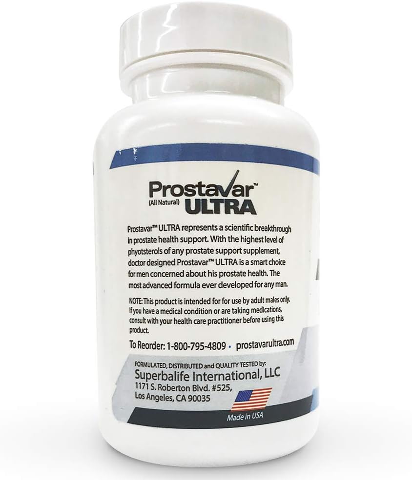 Prostavar Ultra Prostate Support with Improved Formula - 625mg Beta-Sitosterol & 320mg Saw Palmetto - 1 Bottle