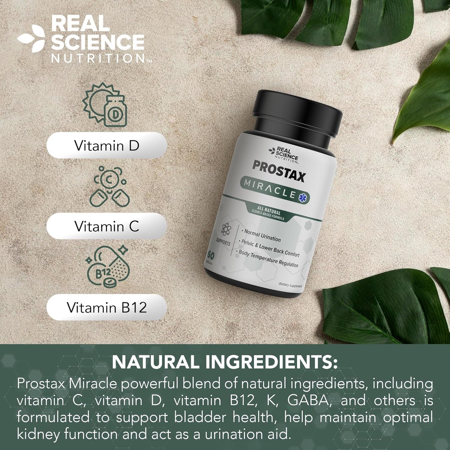 Prostax Miracle: Natural Supplement for Bladder & Kidney Health by Real Science Nutrition