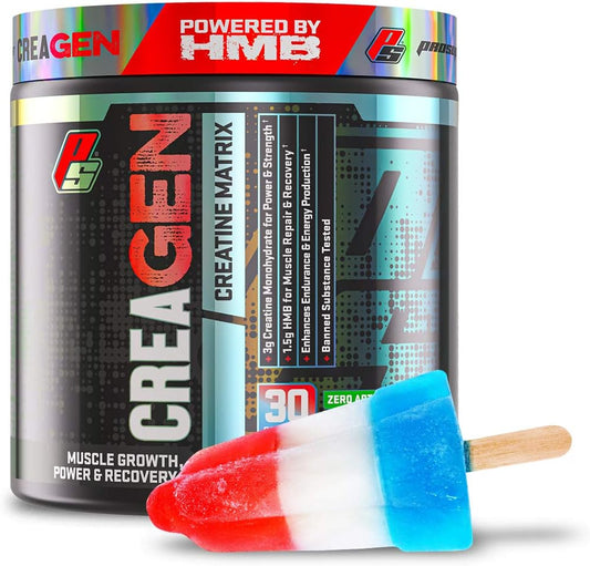 ProSupps CreaGEN Creatine Monohydrate Powder with HMB for Muscle Growth and Recovery - Rocket Pop Flavor, 30 Servings