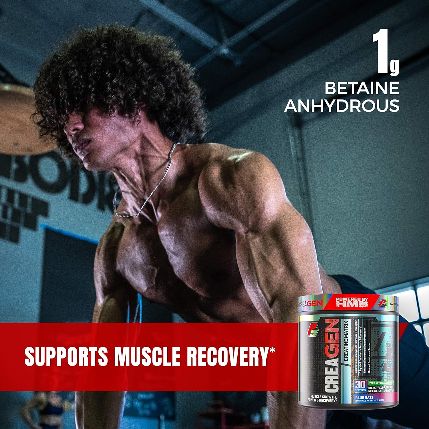 ProSupps CreaGEN Creatine Monohydrate Powder with HMB - Muscle Growth & Recovery, Energy, Strength, Power - Blue Razz Popsicle, 30 Servings