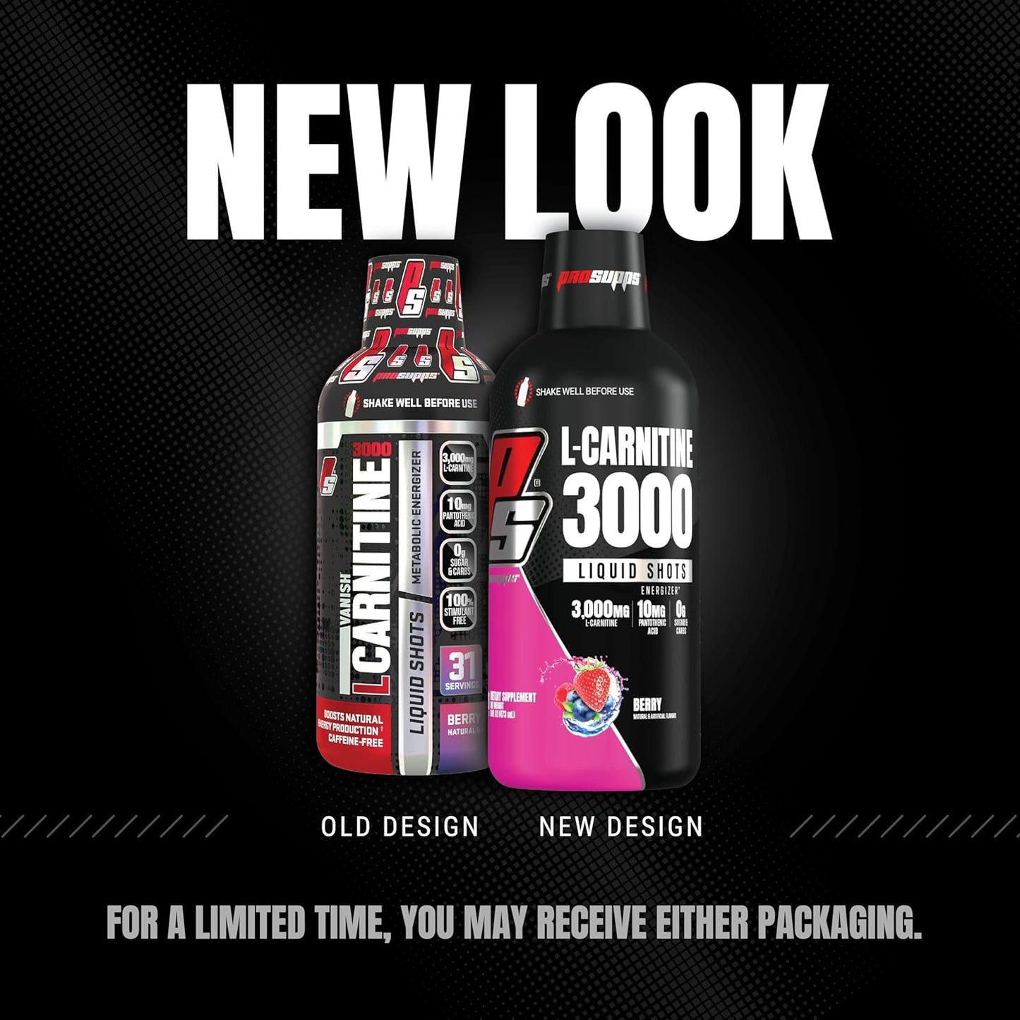 PROSUPPS L-Carnitine Liquid Shots - Stimulant-Free Workout Drink for Muscle Recovery & Performance - Clean Energy, No Sugar, No Carbs - 31 Servings, 3000 Berry Flavor