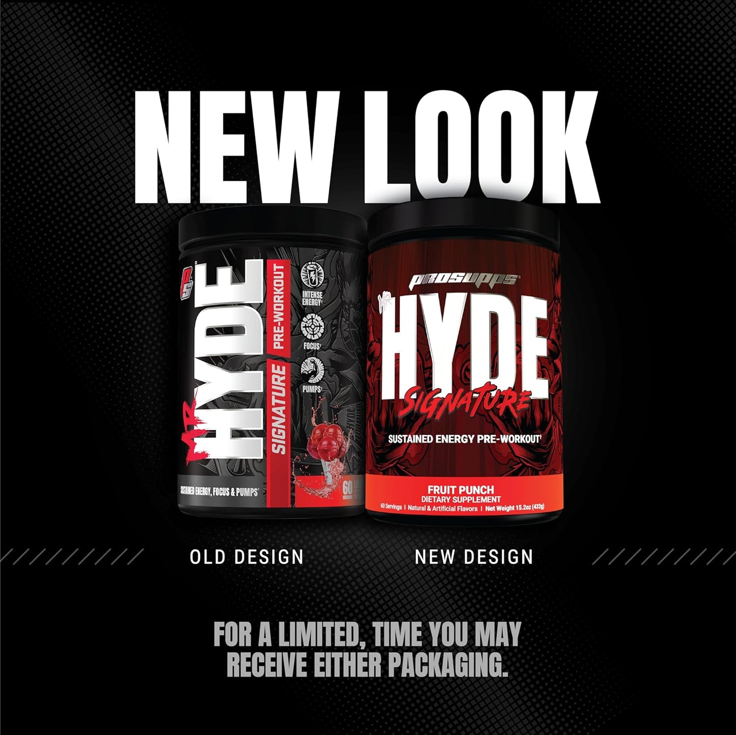 PROSUPPS Mr. Hyde Signature Series Pre-Workout Energy Drink - Boost Energy and Focus with Beta Alanine, Creatine, and TeaCrine - Fruit Punch Flavor - 60 Servings