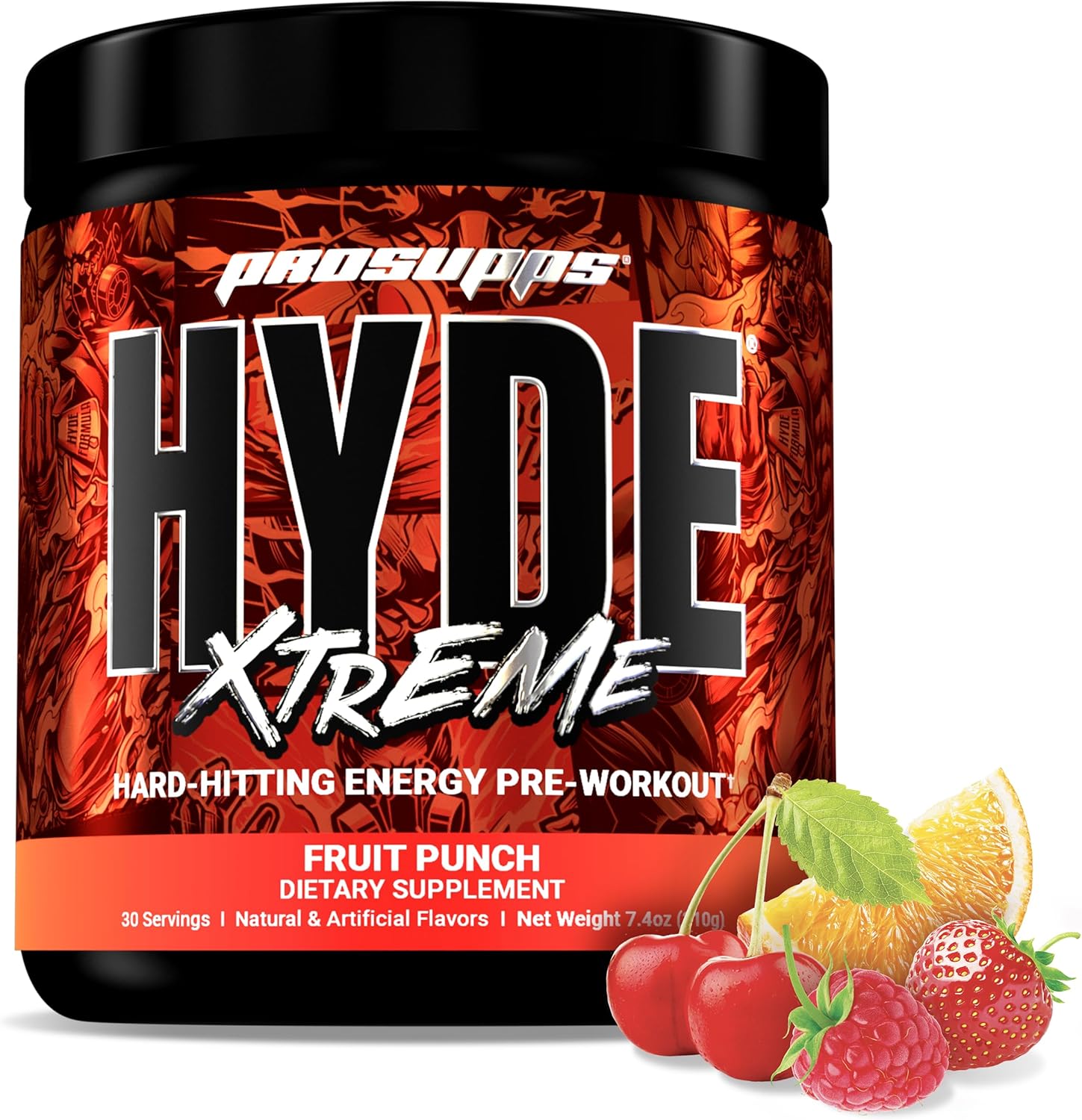 PROSUPPS® Mr. Hyde® Xtreme Pre-Workout Powder - Boost Energy, Focus, and Pumps with Beta Alanine, Creatine, and Nitrosigine (Fruit Punch, 30 Servings)