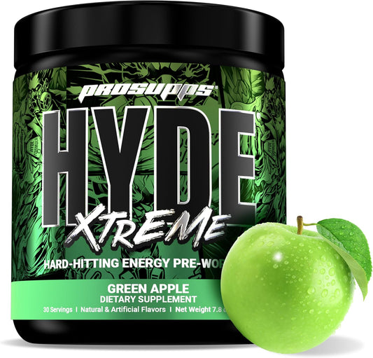 PROSUPPS Mr. Hyde Xtreme Pre-Workout Powder - Energy Drink for Intense Sustained Energy, Pumps & Focus - Green Apple Flavor - 30 Servings
